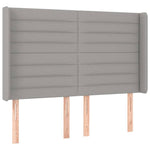 Világosszürke szövet rugós és LED-es ágy matraccal 140x190 cm 7
