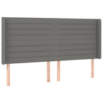 Sötétszürke szövet rugós és LED-es ágy matraccal 160x200 cm 7