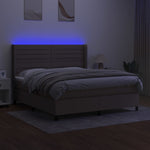 Tópszínű szövet rugós és LED-es ágy matraccal 160x200 cm 3