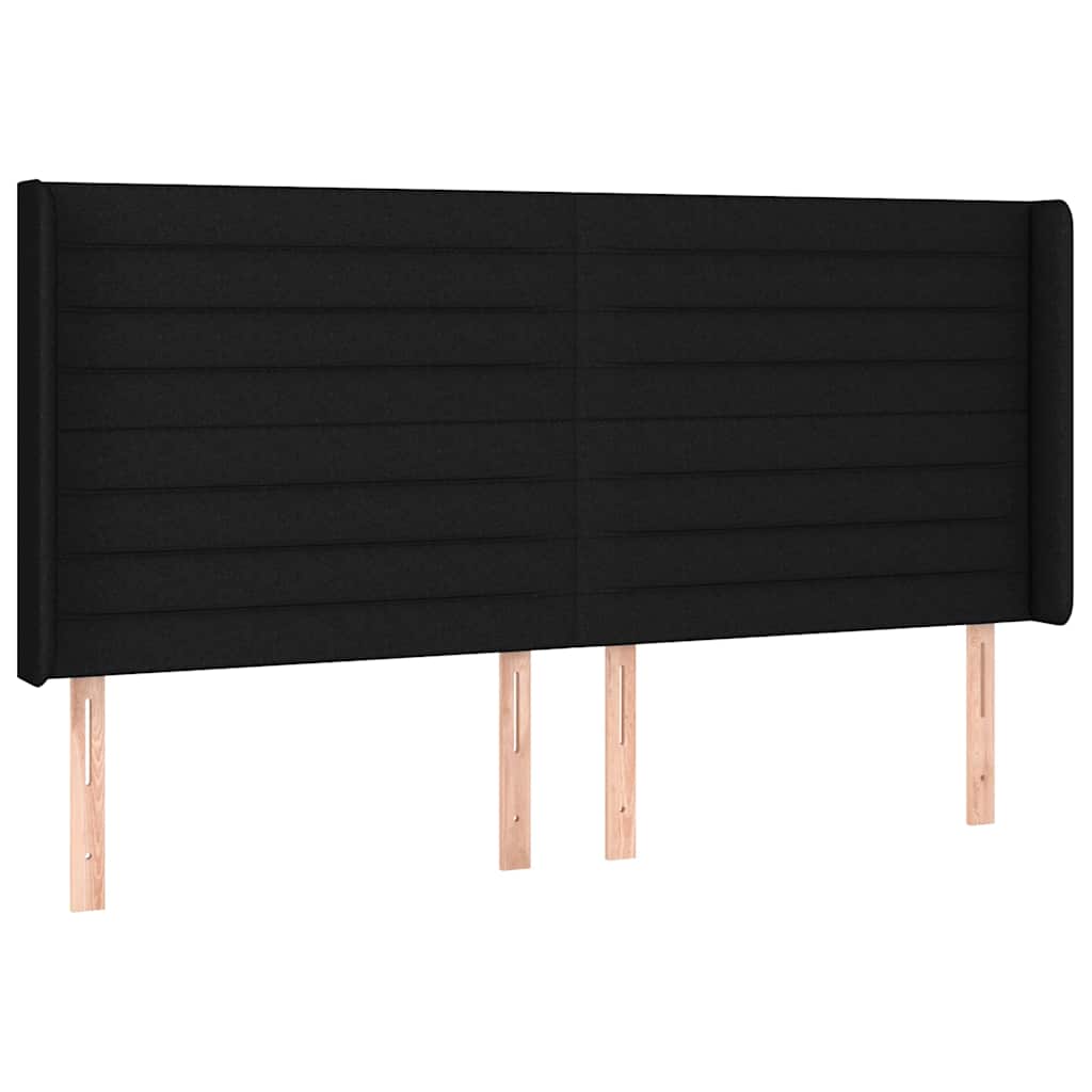Fekete szövet rugós és LED-es ágy matraccal 200x200 cm 7