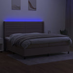 Tópszínű szövet rugós és LED-es ágy matraccal 200 x 200 cm 3