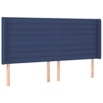 Kék szövet rugós és LED-es ágy matraccal 200 x 200 cm 7