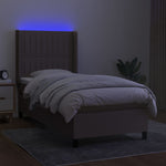 Tópszínű szövet rugós és LED-es ágy matraccal 80 x 200 cm 3