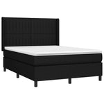 Fekete szövet rugós és LED-es ágy matraccal 140x190 cm 4