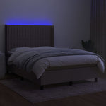 Tópszínű szövet rugós és LED-es ágy matraccal 140x190cm 3