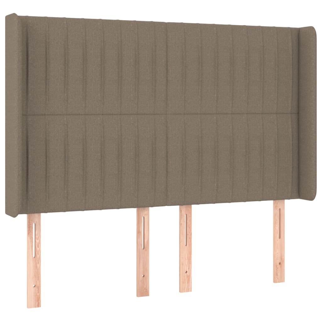 Tópszínű szövet rugós és LED-es ágy matraccal 140x190cm 7