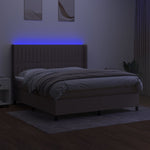 Tópszínű szövet rugós és LED-es ágy matraccal 160x200 cm 3
