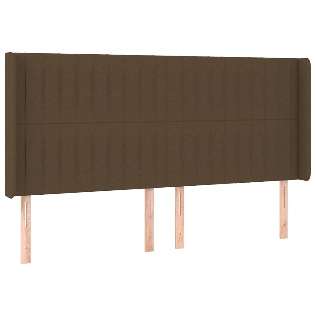 Barna szövet rugós és LED-es ágy matraccal 180 x 200 cm 7