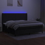 Fekete szövet rugós és LED-es ágy matraccal 200x200 cm 3