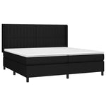 Fekete szövet rugós és LED-es ágy matraccal 200x200 cm 4