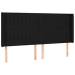 Fekete szövet rugós és LED-es ágy matraccal 200x200 cm 7