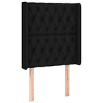 Fekete szövet rugós és LED-es ágy matraccal 80 x 200 cm 7