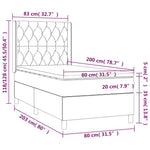 Tópszínű szövet rugós és LED-es ágy matraccal 80 x 200 cm 8