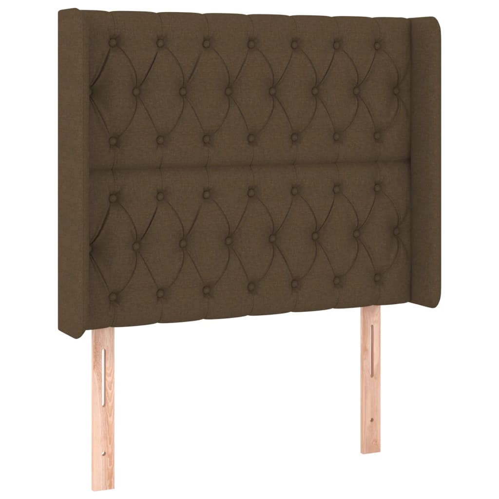 Barna szövet rugós és LED-es ágy matraccal 90x190 cm 7