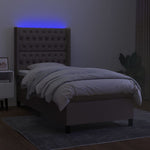 Tópszínű szövet rugós és LED-es ágy matraccal 90x200 cm 3