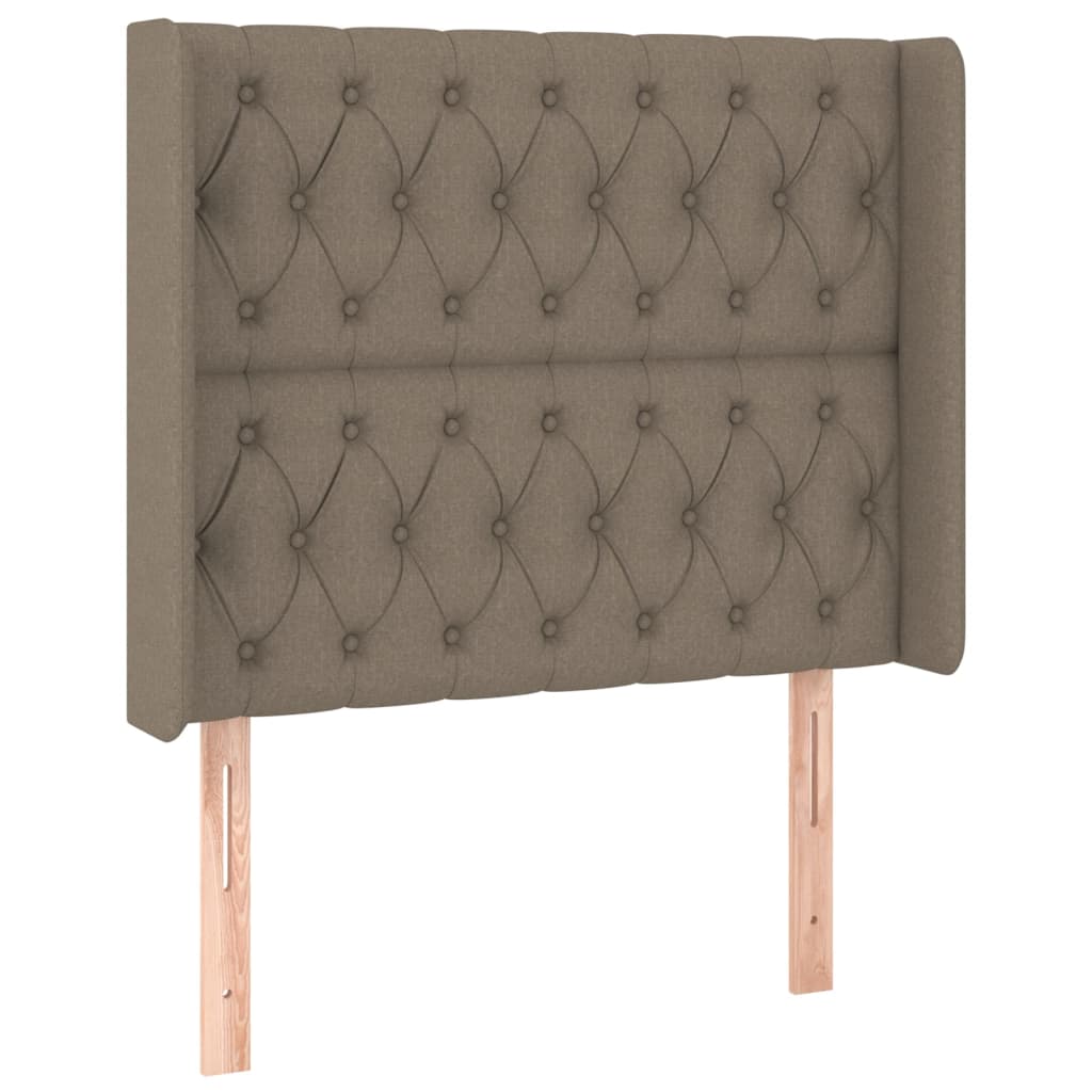 Tópszínű szövet rugós és LED-es ágy matraccal 90x200 cm 7
