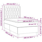 Barna szövet rugós és LED-es ágy matraccal 100x200 cm 8