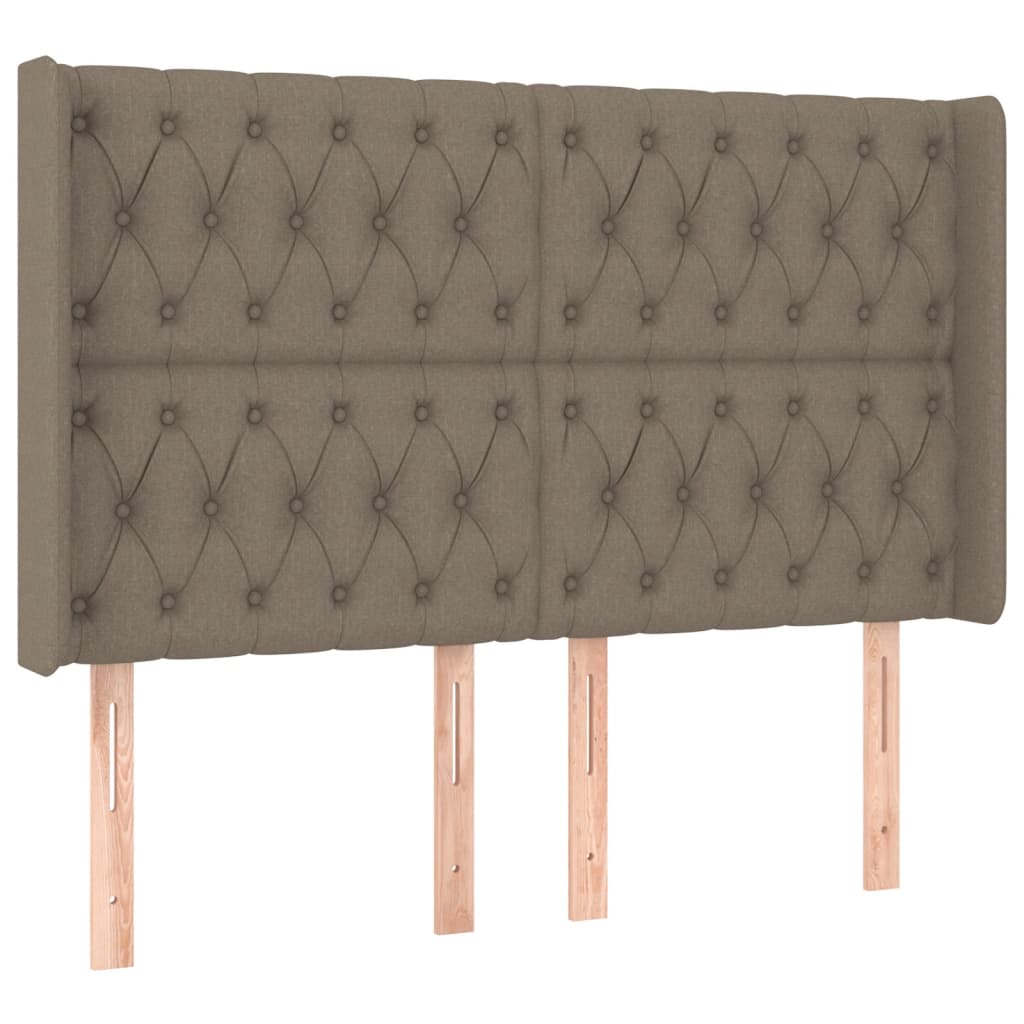Tópszínű szövet rugós és LED-es ágy matraccal 140x190cm 7