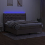 Tópszínű szövet rugós és LED-es ágy matraccal 160x200 cm 3