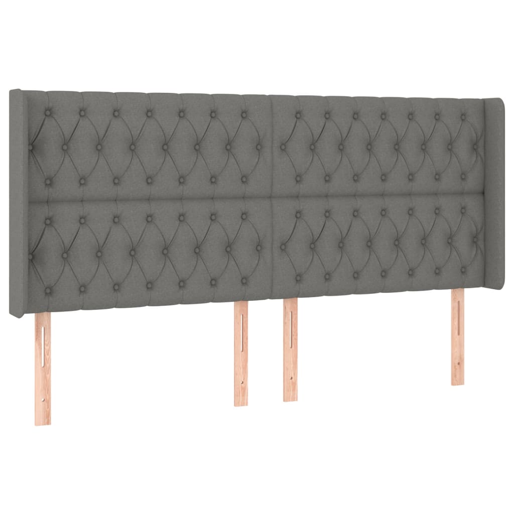 Sötétszürke szövet rugós és LED-es ágy matraccal 180 x 200 cm 7
