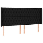 Fekete szövet rugós és LED-es ágy matraccal 200x200 cm 7