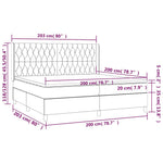 Fekete szövet rugós és LED-es ágy matraccal 200x200 cm 8