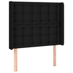 Fekete szövet rugós és LED-es ágy matraccal 80 x 200 cm 7