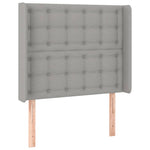 Világosszürke szövet rugós és LED-es ágy matraccal 90x190 cm 7