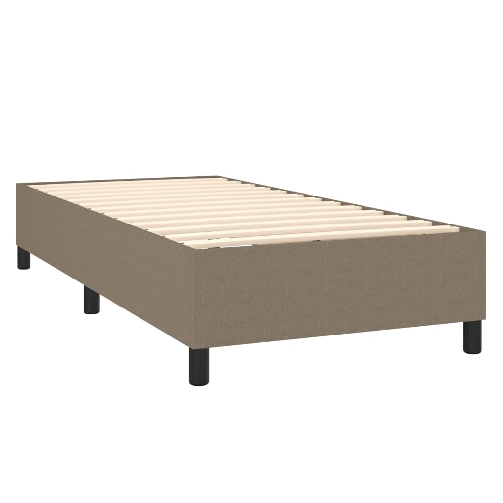 Tópszínű szövet rugós és LED-es ágy matraccal 90x190 cm 5