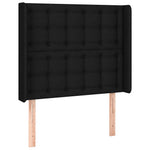 Fekete szövet rugós és LED-es ágy matraccal 100x200 cm 7