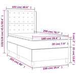 Fekete szövet rugós és LED-es ágy matraccal 100x200 cm 8