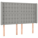 Világosszürke szövet rugós és LED-es ágy matraccal 140x190 cm 7