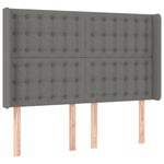 Sötétszürke szövet rugós és LED-es ágy matraccal 140x190 cm 7