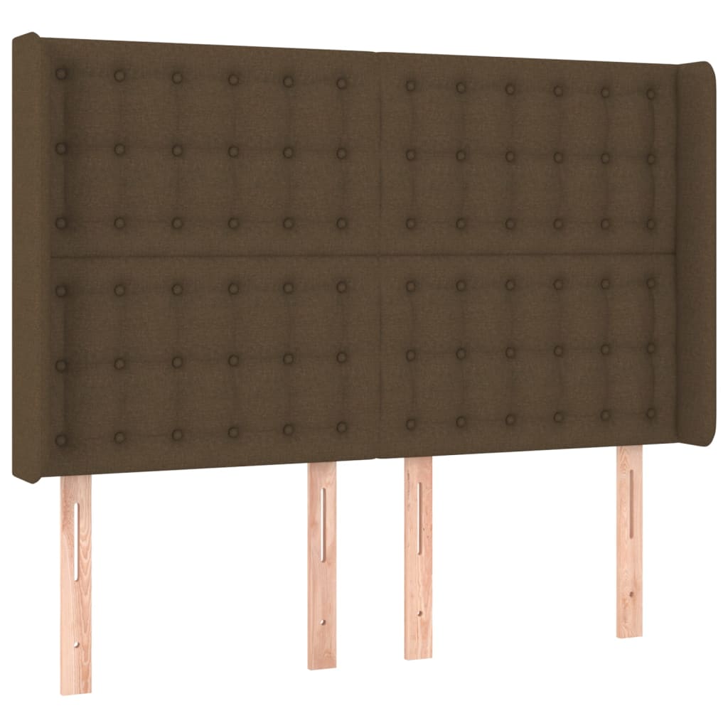 Barna szövet rugós és LED-es ágy matraccal 140x190 cm 7
