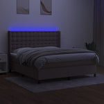 Tópszínű szövet rugós és LED-es ágy matraccal 180 x 200 cm 3