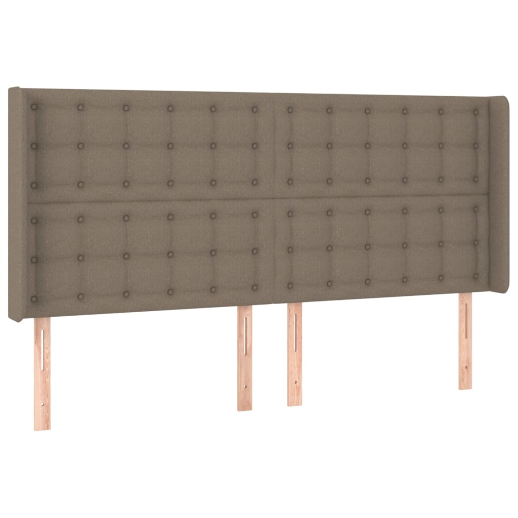 Tópszínű szövet rugós és LED-es ágy matraccal 180 x 200 cm 7