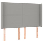 Világosszürke szövet rugós és LED-es ágy matraccal 140x190 cm 7