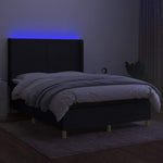 Fekete szövet rugós és LED-es ágy matraccal 140x200 cm 3