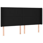 Fekete szövet rugós és LED-es ágy matraccal 160x200 cm 7