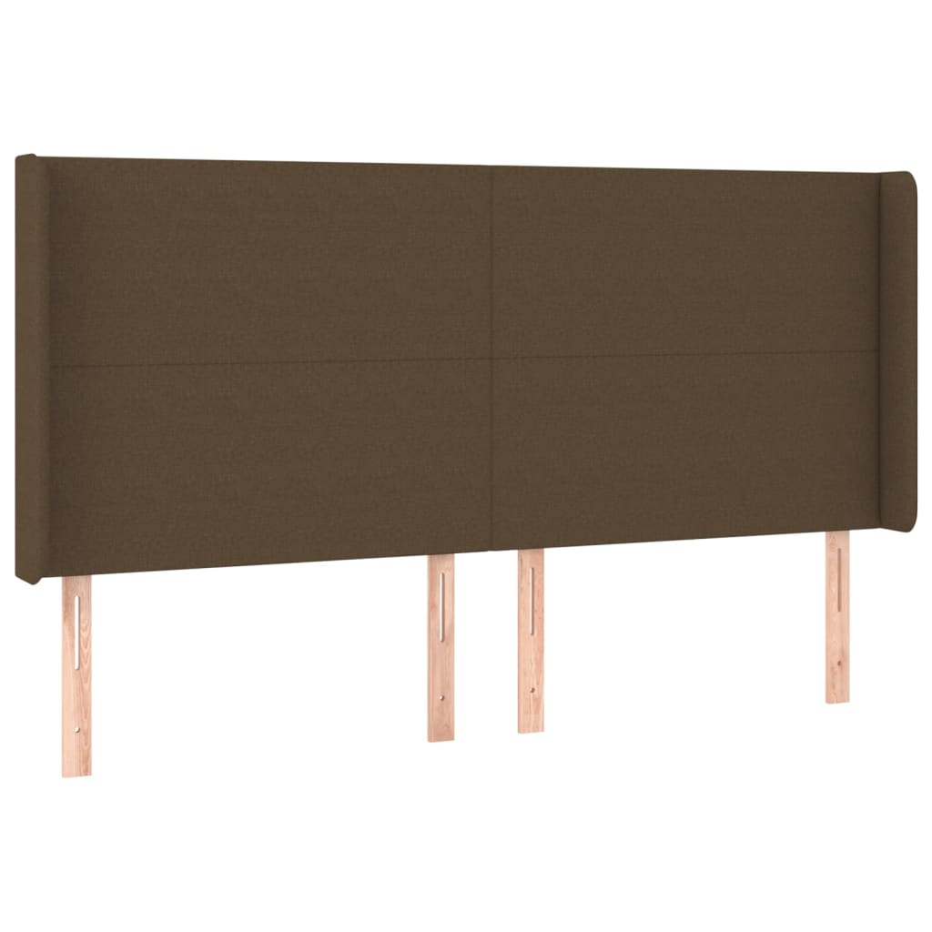 Barna szövet rugós és LED-es ágy matraccal 160x200 cm 7