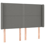 Sötétszürke szövet rugós és LED-es ágy matraccal 140x190 cm 7