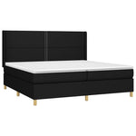 Fekete szövet rugós és LED-es ágy matraccal 200x200 cm 4