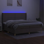 Tópszínű szövet rugós és LED-es ágy matraccal 200 x 200 cm 3