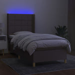 Tópszínű szövet rugós és LED-es ágy matraccal 80 x 200 cm 3