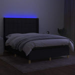 Fekete szövet rugós és LED-es ágy matraccal 140x190 cm 3