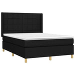 Fekete szövet rugós és LED-es ágy matraccal 140x190 cm 4