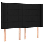Fekete szövet rugós és LED-es ágy matraccal 140x190 cm 7