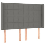 Sötétszürke szövet rugós és LED-es ágy matraccal 140x200 cm 7