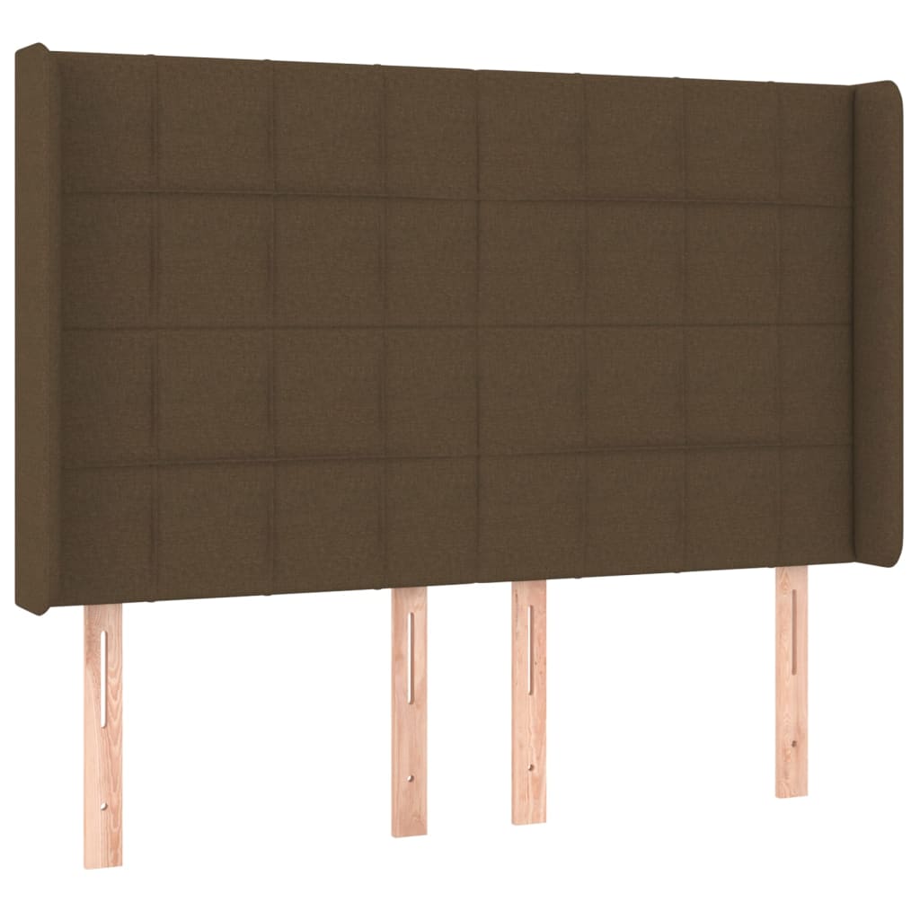Barna szövet rugós és LED-es ágy matraccal 140x200 cm 7