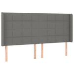 Sötétszürke szövet rugós és LED-es ágy matraccal 160x200 cm 7